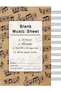 Blank Music Sheet