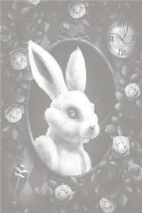 Alice in Wonderland Pastel Modern Journal - Outwards White Rabbit (Grey)