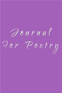 Journal For Poetry