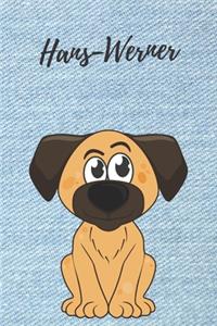 personalisiertes Notizbuch Hunde / Malbuch / Kritzelbuch / Tagebuch / Notizheft / Journal / DIN A5 / Geschenke Hans-Werner