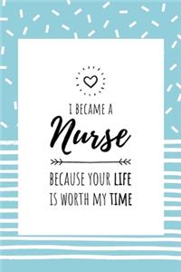 I became a Nurse, because your life is worth my time