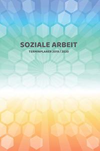 Soziale Arbeit Terminplaner 2019 2020: Mein Planer von Juli bis Dezember 2020 in A5 Softcover - Perfekt für Schule, Studium oder Arbeit - Timer, To Do, Studenplan, Notizen - Bunte Rautenm