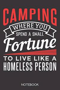 Camping - where you spend a small fortune to live like a homeless person