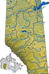Rivers and Lakes of Alberta, Canada Map Journal