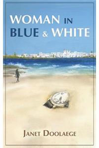 Woman in Blue & White