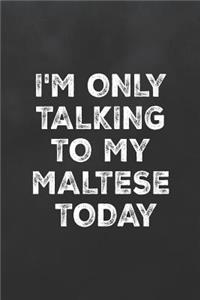 I'm Only Talking to My Maltese Today