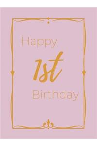 Happy 1st Birthday Guest Book (Hardcover)