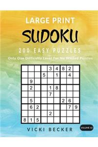 Large Print Sudoku 200 Easy Puzzles