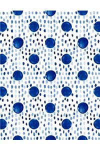Big Fat Journal Notebook Indigo Blue Ink Spots and Dots