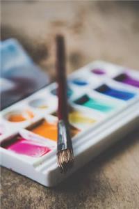 Watercolors - Blank Notebook with Fleur de Lis Corners