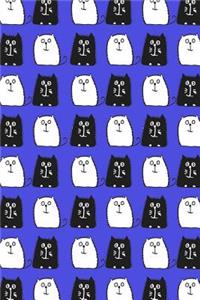 Journal Notebook For Cat Lovers Black and White Cats in a Row 10