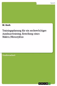 Trainingsplanung für ein sechswöchiges Ausdauertraining. Erstellung eines Makro-/Mesozyklus