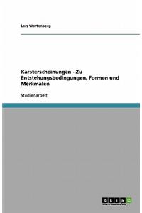 Karsterscheinungen - Zu Entstehungsbedingungen, Formen und Merkmalen