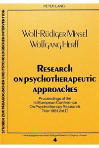 Research on Psychotherapeutic Approaches