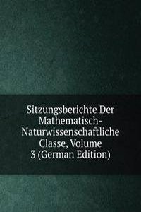 Sitzungsberichte Der Mathematisch-Naturwissenschaftliche Classe, Volume 3 (German Edition)