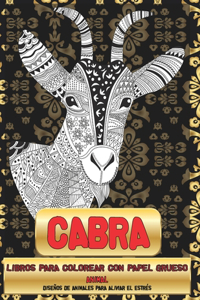 Libros para colorear con papel grueso - Diseños de animales para aliviar el estrés - Animal - Cabra