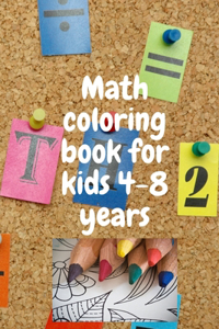 Math coloring book for kids 4-8 years