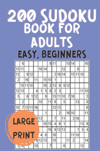 200 Sudoku Book for Adults Easy Beginners