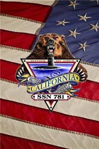 US Navy Submarine USS California (SSN 781) Crest Badge Journal