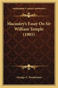 MacAuley's Essay on Sir William Temple (1905)