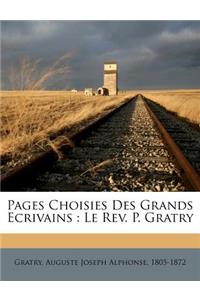 Pages Choisies Des Grands Ecrivains