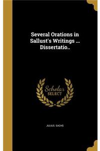 Several Orations in Sallust's Writings ... Dissertatio..