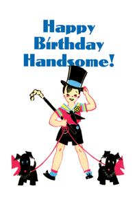 Boy in Top Hat - Birthday Greeting Card