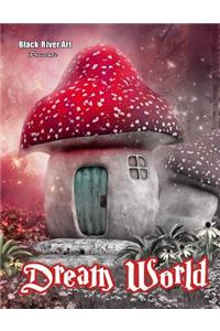 Dream World Grayscale Coloring Book