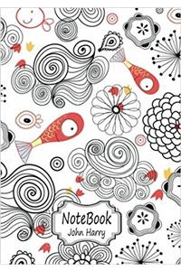 Fish and Flower Design: Notebook Journal Diary