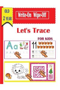Write-On Wipe-Off Let's Trace for kids old 2 year