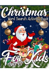 Christmas Word Search Activity Book for Kids Ages 4-7