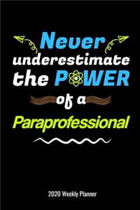 Never Underestimate the Power of a Paraprofessional 2020 Weekly Planner