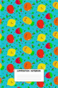 Composition Book: Cool Fruit Shake Pattern 6 X 9 Graph Ruled Paper Notebook, Appreciation, Quote Journal or Diary Unique Inspirational Gift for Friend or Teacher, Beginning or End of School Year, Retirement, Birthday or Gratitude Present - Fruit Sa