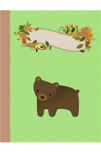 Woodland Bear Primary Graph Paper Composition Notebook