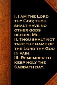 Religious Journal First 3 Commandments Vintage Style Traditional