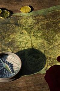 Compass, Coins and a Pirate Treasure Map Journal