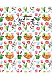 Bullet Journal: Cute Colorful Easter Egg Pattern Cover: Notebook, Bullet Journal Dotted Grid, 120 Pages (8 X 10)