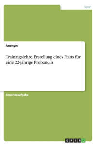 Trainingslehre. Erstellung eines Plans für eine 22-jährige Probandin