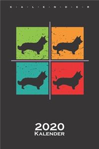 Welsh Corgi Cardigan im Retro Style Kalender 2020