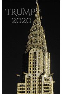 Trump-2020 Gold NYC Chrysler Building writing Drawing Journal.