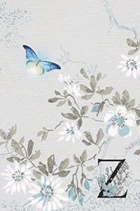 Undated 12 Month Weekly Planner - Serenity Butterfly in Flight Monogram Letter Z