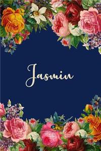 Jasmin: Personalized Name Floral Design Matte Soft Cover Notebook Journal to Write In. 120 Blank Lined Pages