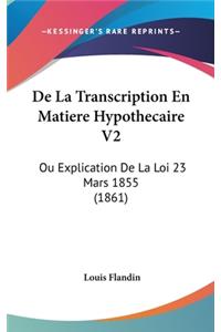 de La Transcription En Matiere Hypothecaire V2