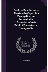 de Jure Devolutionis, Maxime in Capitulus Evangelicorum Immediatis, Dissertatio Iuris Publici Ecclesiastici Inauguralis