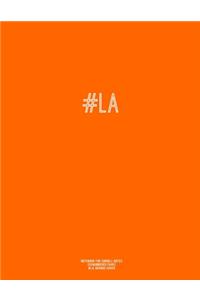 Notebook for Cornell Notes, 120 Numbered Pages, #LA, Orange Cover