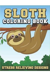 Sloth Coloring Book Stress Relieving Designs