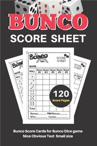 Bunco Score Sheets