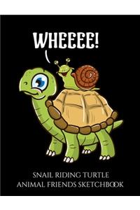 Snail Riding Turtle Animal Friends Sketchbook