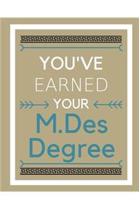 You've earned your M.Des Degree