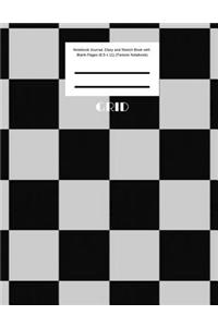 Grid Notebook Journal, Diary and Sketch Book with Blank Pages (8.5 x 11) (Texture Notebook)